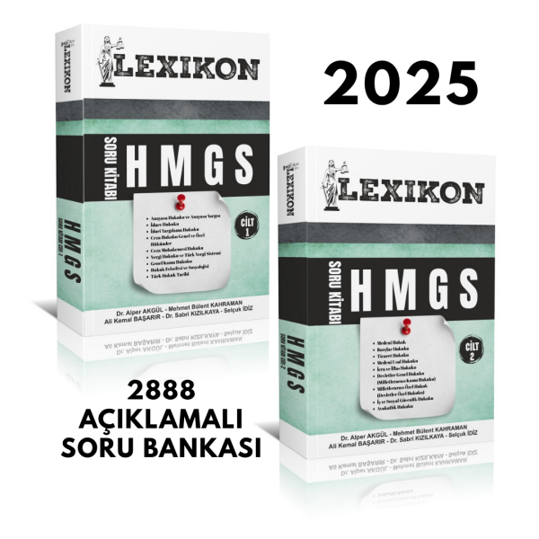 2025 LEXİKON HMGS SORU KİTABI 2 CİLT (HAKİMLİK SINAVLARINA UYGUNDUR) (2888 soru)