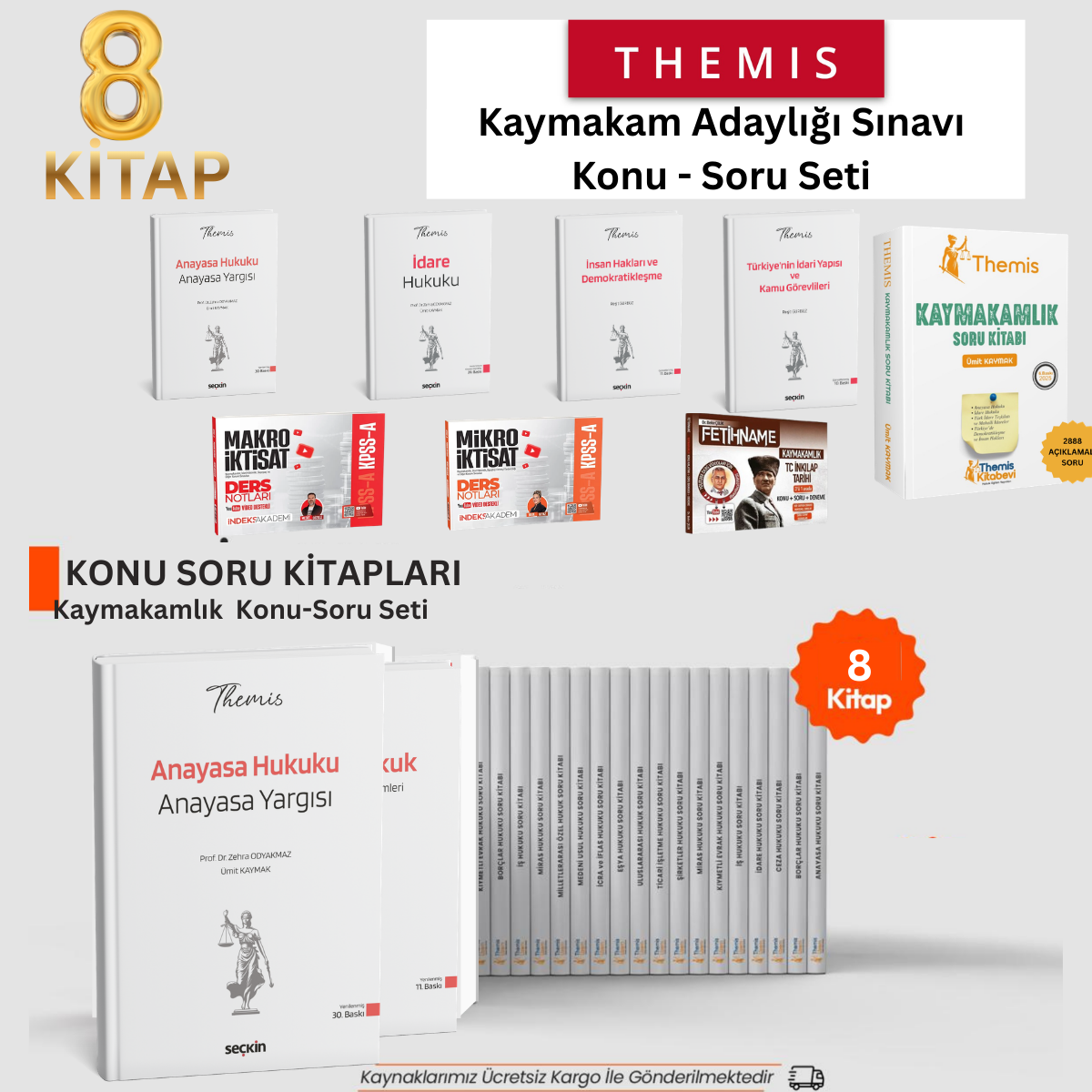 KAYMAKAM ADAYLIĞI SINAVI  KONU VE SORU SETİ (8 KİTAP)